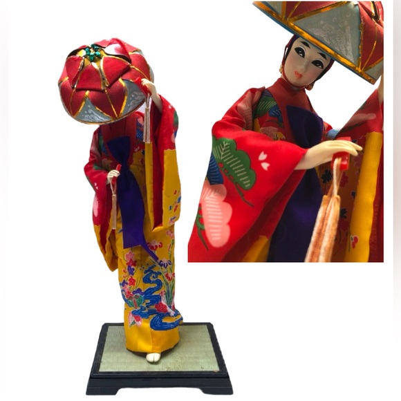 Vintage Japanese Ryukyu Doll Kimono Geisha Okinawa Maiko Traditional Folk Art - Picture 1 of 5